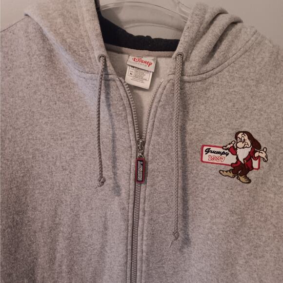 EUC Disney Store XL Grumpy Gray Zip Up Hoodie - Picture 6 of 8